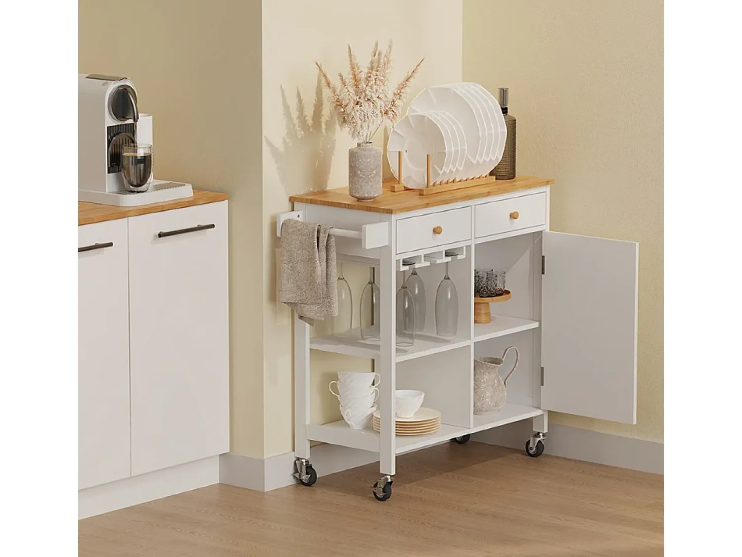 Móvel De Arrumação*Vicco Küchenwagen 89x40x87 trayz Branco
