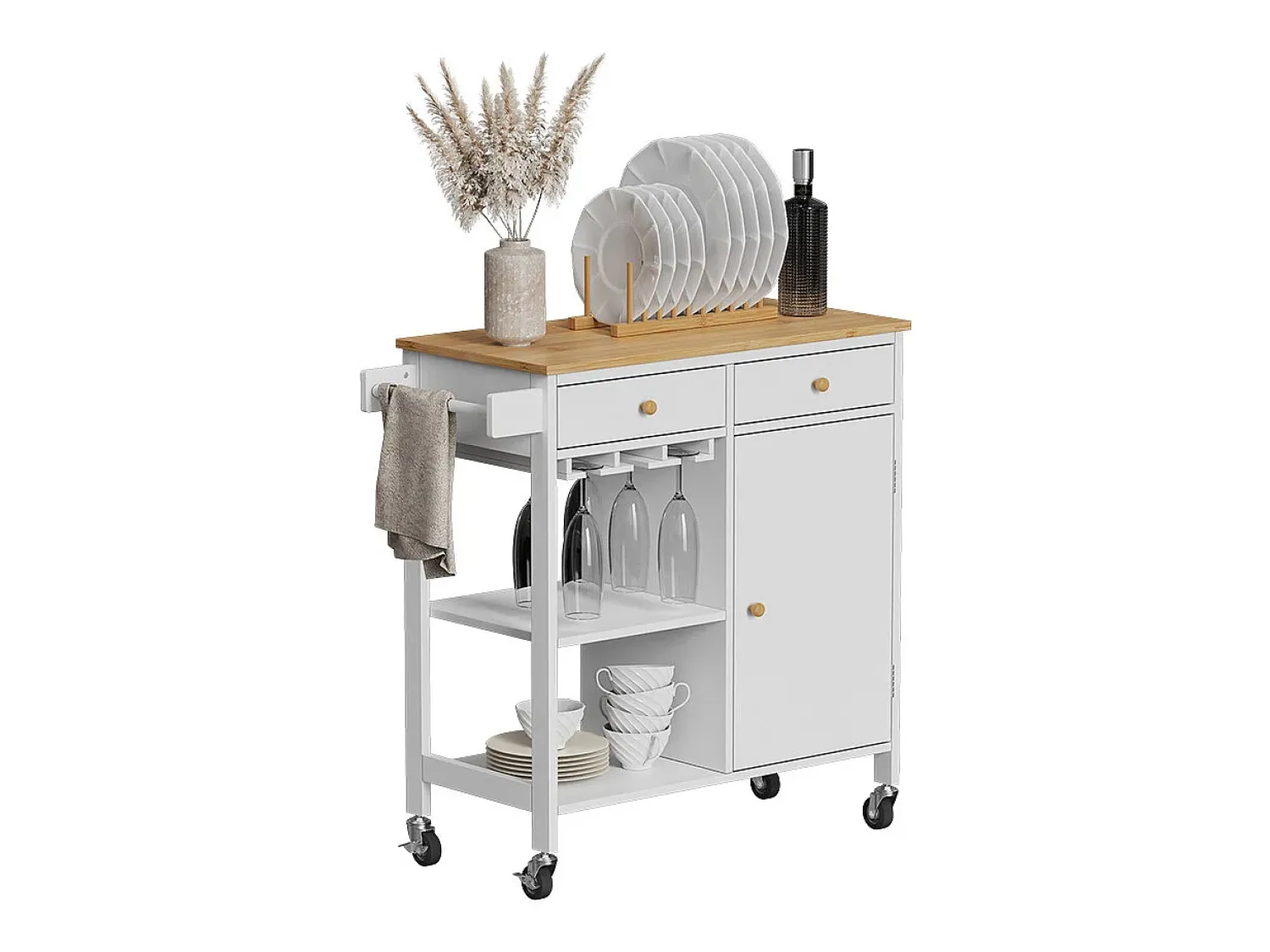 Móvel De Arrumação*Vicco Küchenwagen 89x40x87 trayz Branco