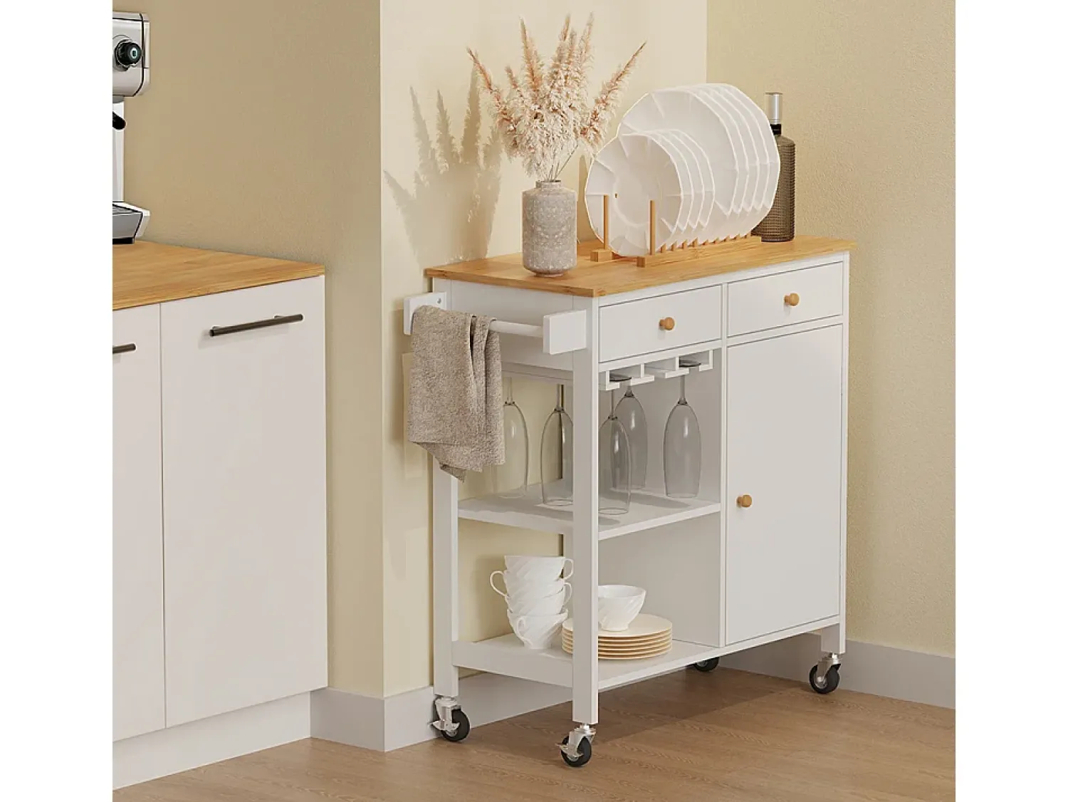 Móvel De Arrumação*Vicco Küchenwagen 89x40x87 trayz Branco