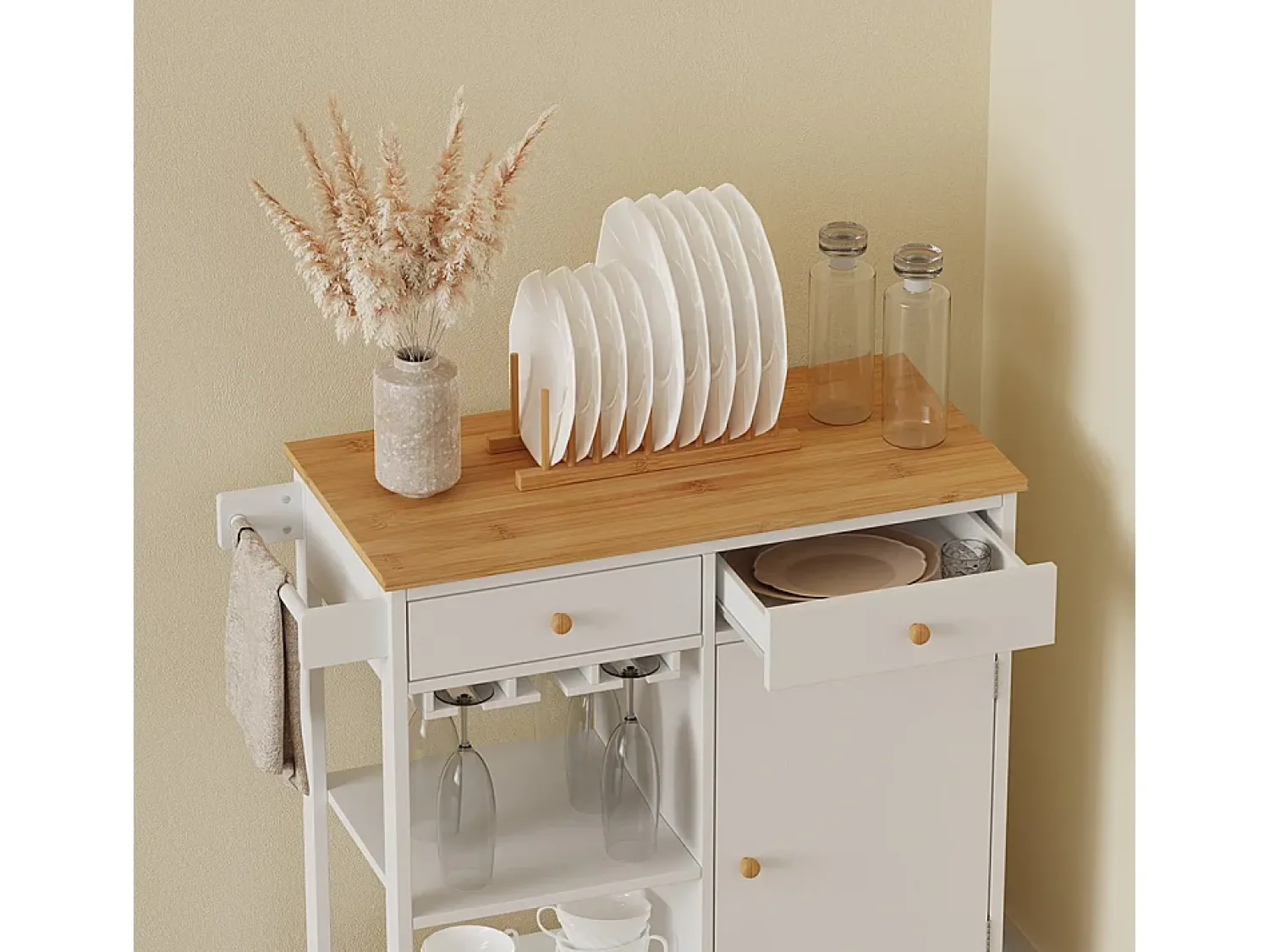 Móvel De Arrumação*Vicco Küchenwagen 89x40x87 trayz Branco