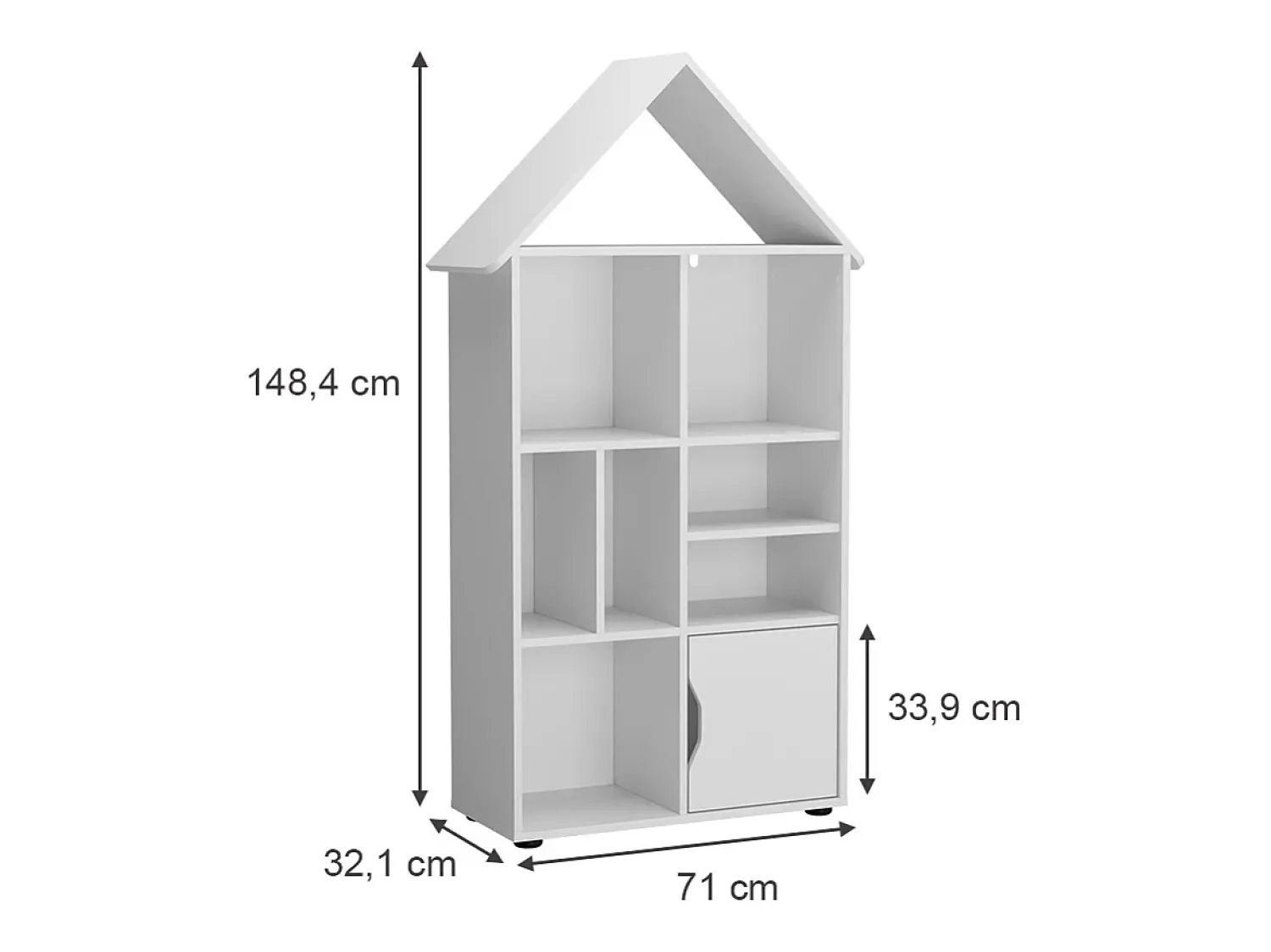 Vicco Kinderregal 71x32.1x148.4 estell^ Prateleira