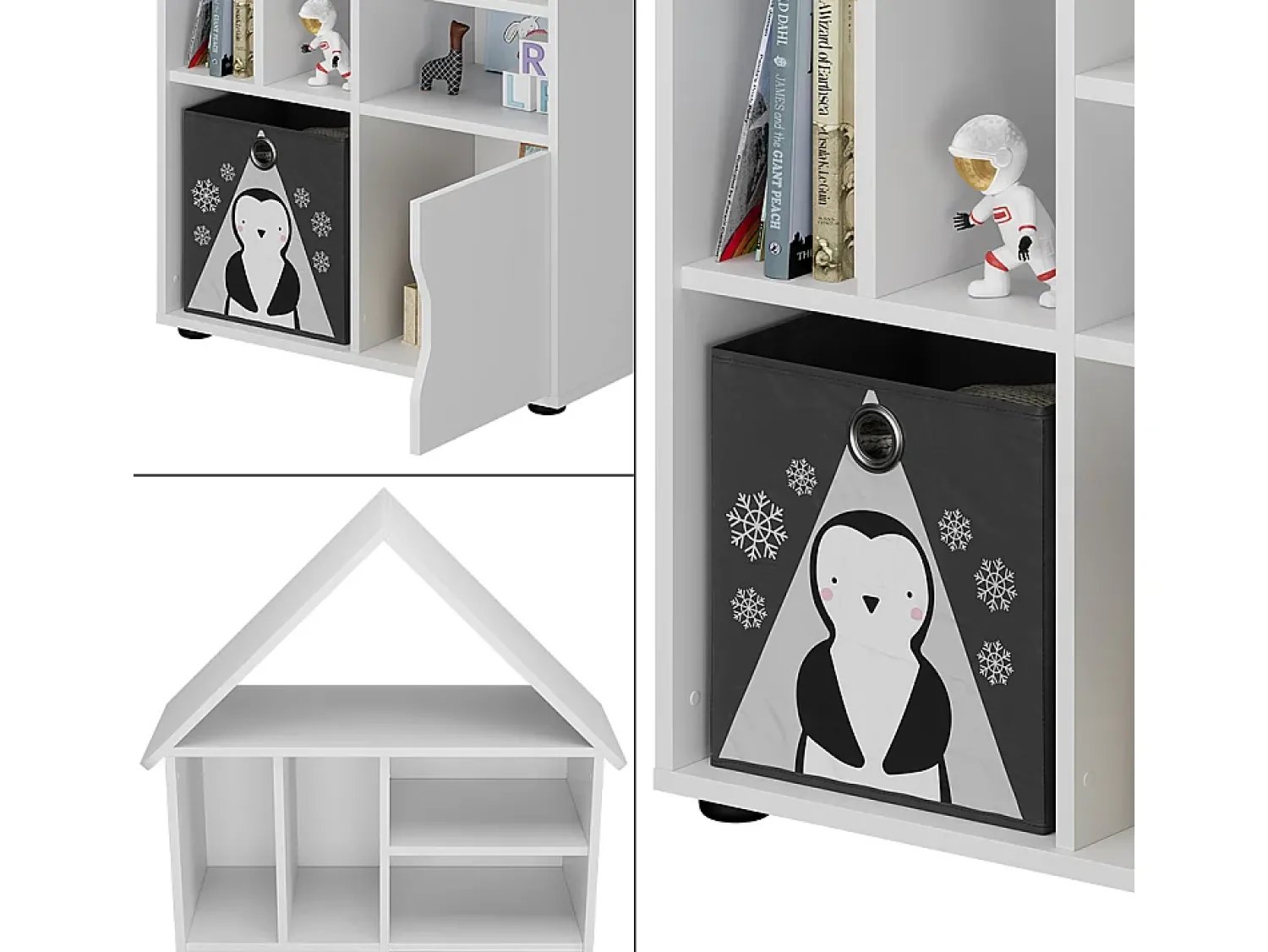 Prateleira|Vicco Kinderregal 71x32.1x112.2 estell Branco