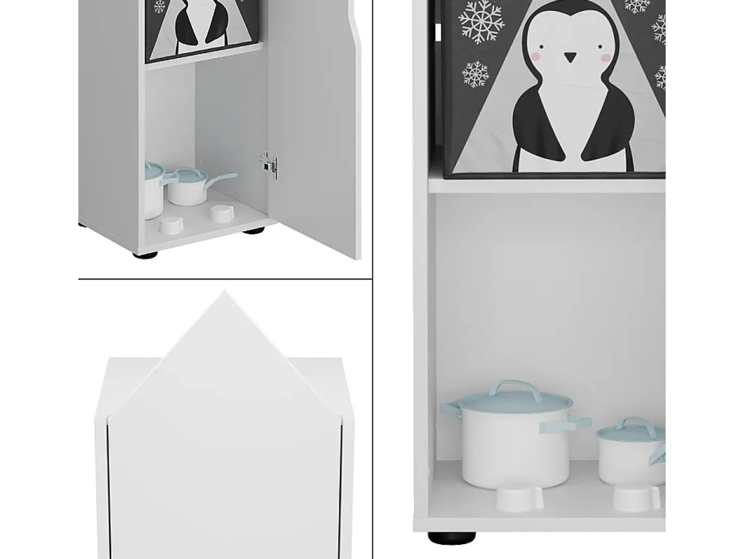 Prateleira|Vicco Kinderregal 36.4x32.1x130.9 estell Branco