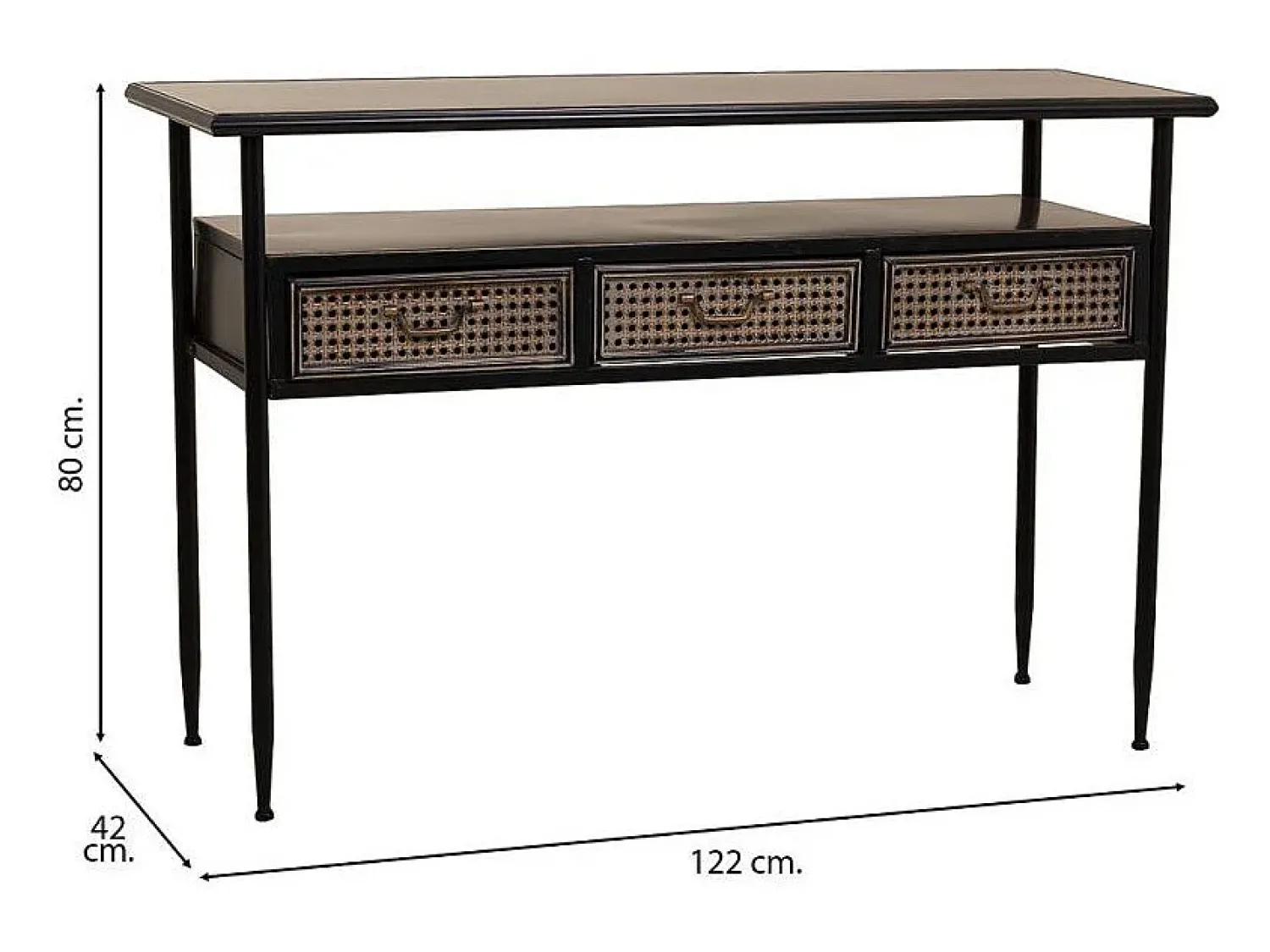 Consola| Kit de corredor de metal marrom Castanho