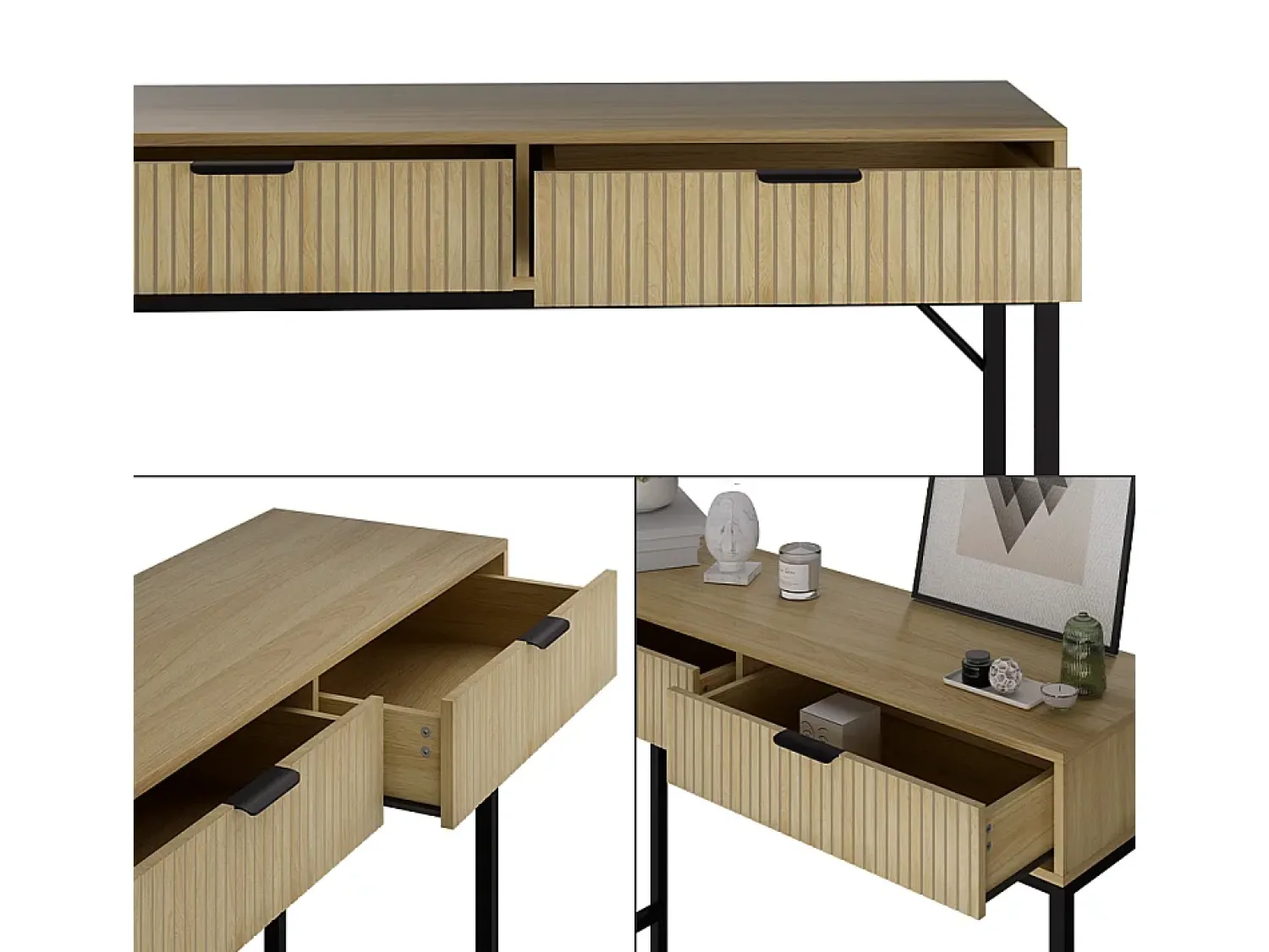 Consola|Vicco Konsolentisch carvalho 100x30x75 lennox Natural claro