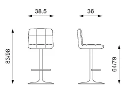 Banco*Homemania Kurt - Banqueta de couro ecológico - Conjunto de 2 peças Branco