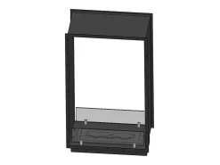 New Lareira a Bioetanol 2 Lados 1000 Slim Vert Embutida com Duas Frentes - Fosco, com Vidro, Queimador de 1L, Design Moderno Preto