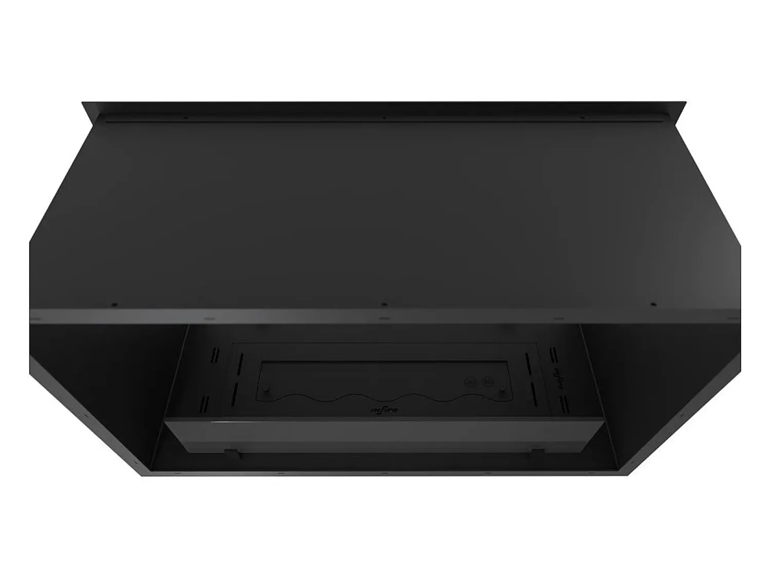 Lareira| Lareira a Bioetanol 2 Lados 800 Slim Embutida com Duas Frentes - Fosco, com Vidro, Queimador de 1L, Design Moderno Preto