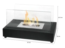 Lareira|Dmora Lareira a bioetanol Bagana, Lareira ecológica, Lareira sem fumo, Aquecedor a etanol, Fabricado em Itália, 18x35 h21 cm, Preto