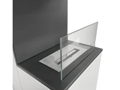 New Lareira a bioetanol Biofireplace de piso Oslo em aço L38xD38xH100 Branco