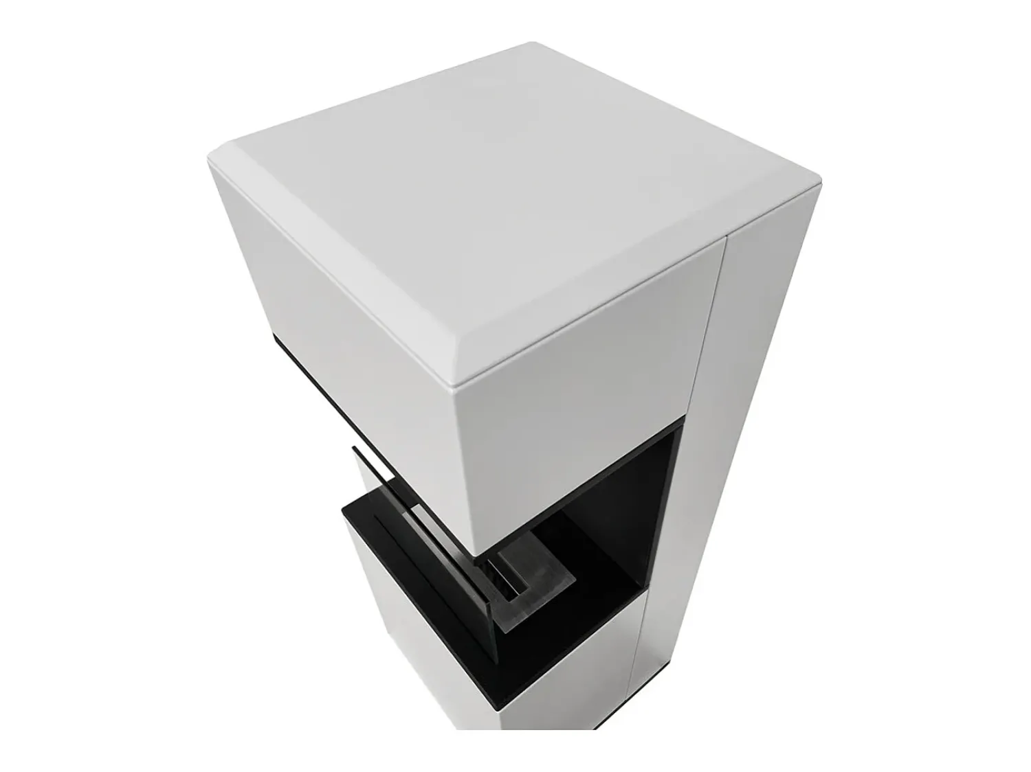 New Lareira a bioetanol Biofireplace de piso Oslo em aço L38xD38xH100 Branco