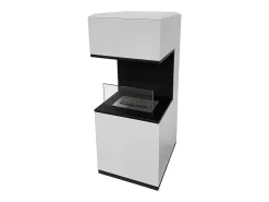 New Lareira a bioetanol Biofireplace de piso Oslo em aço L38xD38xH100 Branco