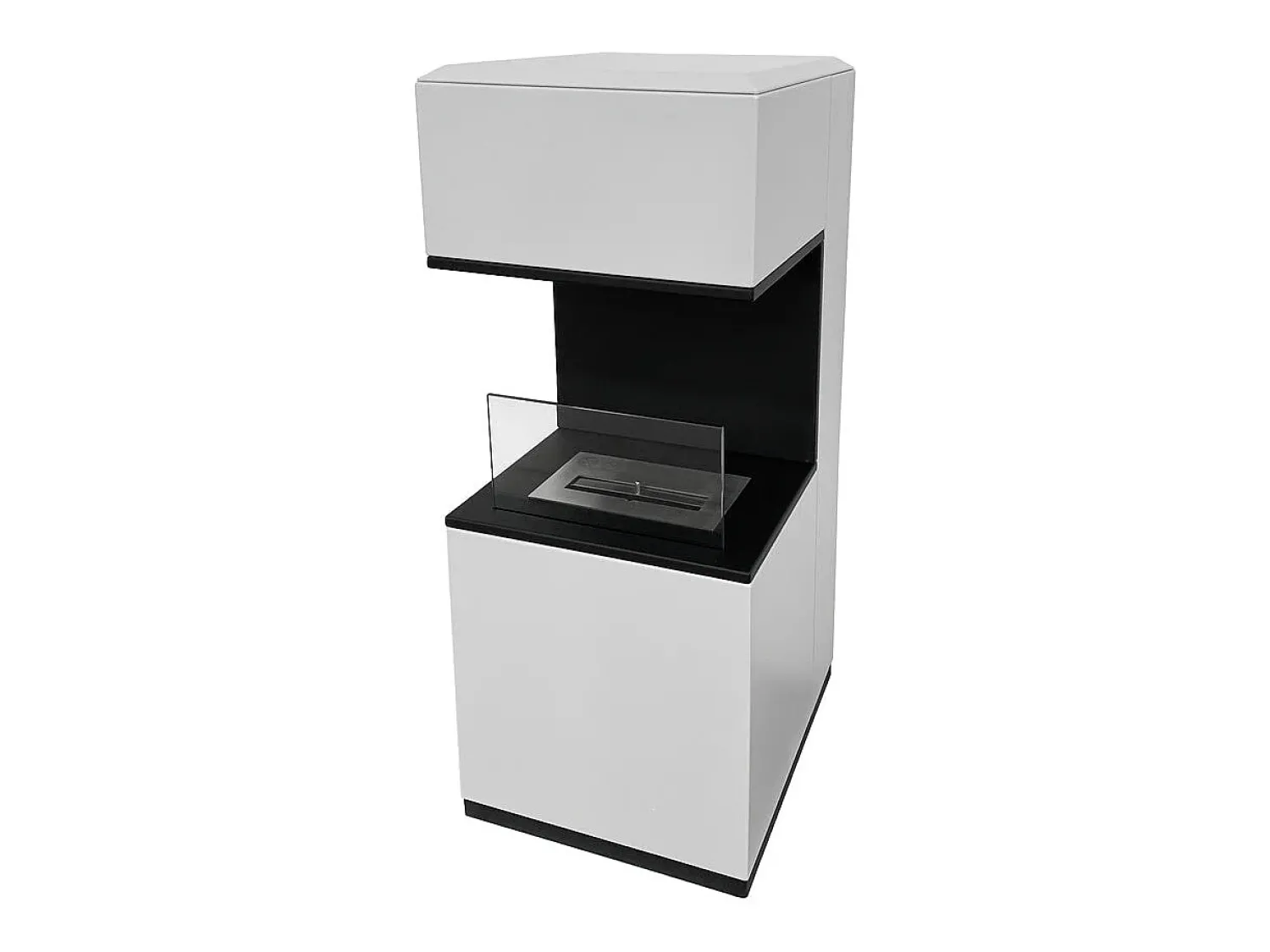 New Lareira a bioetanol Biofireplace de piso Oslo em aço L38xD38xH100 Branco