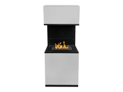 New Lareira a bioetanol Biofireplace de piso Oslo em aço L38xD38xH100 Branco