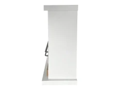Lareira a bioetanol Biofireplace de piso Estocolmo em madeira branca L75xD24xH68 cm Branco