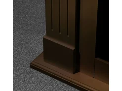 Lareira a bioetanol Biolareira de piso Cambridge em madeira marrom 110x37x102h^ Lareira