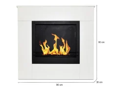 Lareira|Dmora Lareira a bioetanol Colima, Lareira ecológica, Lareira sem fumo, Aquecedor a etanol, Fabricado em Itália, 96x36 h90 cm, Branco