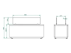 Outlet Dmora Lareira a bioetanol Cotopaxi, Lareira ecológica, Lareira sem fumo, Aquecedor a etanol, Fabricado em Itália, 40x100 h40 cm, Branco