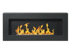 Lareira* Lareira a bioetanol de parede Siena L 90 x D 12 x H 40 Preto