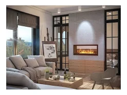 Outlet Lareira a bioetanol de parede design de parede dupla face preta mate com vidro protetor 2 lados 1200 Preto