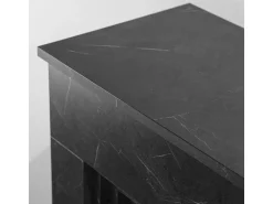 Lareira| Lareira a bioetanol de piso BELLINI em madeira com efeito mármore Fabricado na Itália L96 x D35 x H96 Preto