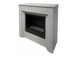 Lareira* Lareira a bioetanol de piso BELLINI em madeira com efeito cimento Fabricado na Itália L96 x D35 x H96 Cinzento