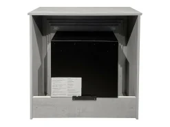 Lareira* Lareira a bioetanol de piso BELLINI em madeira com efeito cimento Fabricado na Itália L96 x D35 x H96 Cinzento