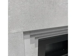 Lareira* Lareira a bioetanol de piso BELLINI em madeira com efeito cimento Fabricado na Itália L96 x D35 x H96 Cinzento