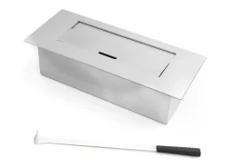 Lareira| Lareira a bioetanol de piso Cambridge em madeira branca 110x37x102h Branco
