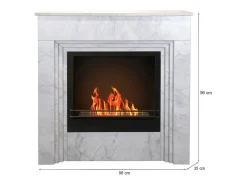 Clearance Dmora Lareira a bioetanol Kanlaon, Lareira ecológica, Lareira sem fumo, Aquecedor a etanol, Fabricado em Itália, 96x35 h96 cm, Branco Marfim