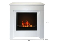 Lareira*Dmora Lareira a bioetanol Kanlaon, Lareira ecológica, Lareira sem fumo, Aquecedor a etanol, Fabricado em Itália, 96x35 h96 cm, Branco