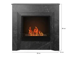 Dmora Lareira a bioetanol Kanlaon, Lareira ecológica, Lareira sem fumo, Aquecedor a etanol, Fabricado em Itália, 96x35 h96 cm,^ Lareira