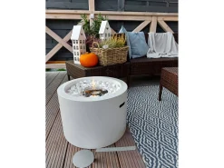 New Dmora Lareira a bioetanol Kea, Lareira ecológica, Lareira sem fumo, Aquecedor a etanol, Fabricado em Itália, 48x48 h33 cm, Branco