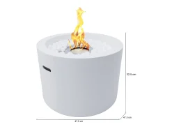 New Dmora Lareira a bioetanol Kea, Lareira ecológica, Lareira sem fumo, Aquecedor a etanol, Fabricado em Itália, 48x48 h33 cm, Branco