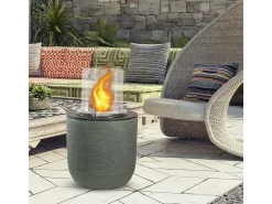 Lareira|Dmora Lareira a bioetanol Kilauea, Lareira ecológica, Lareira sem fumo, Aquecedor a etanol, Fabricado em Itália, 35x35 h55 cm, Verde