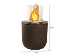 Lareira*Dmora Lareira a bioetanol Kilauea, Lareira ecológica, Lareira sem fumo, Aquecedor a etanol, Fabricado em Itália, 35x35 h55 cm, Castanho