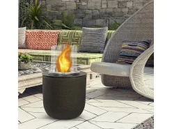 Lareira*Dmora Lareira a bioetanol Kilauea, Lareira ecológica, Lareira sem fumo, Aquecedor a etanol, Fabricado em Itália, 35x35 h55 cm, Castanho