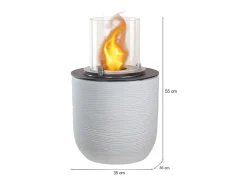 Lareira*Dmora Lareira a bioetanol Kilauea, Lareira ecológica, Lareira sem fumo, Aquecedor a etanol, Fabricado em Itália, 35x35 h55 cm, Branco