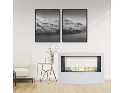 Online Dmora Lareira a bioetanol Llaima, Lareira ecológica, Lareira sem fumo, Aquecedor a etanol, Fabricado em Itália, 30x100 h70 cm, Branco