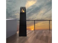 Dmora Lareira a bioetanol Loihi, Lareira ecológica, Lareira sem fumo, Aquecedor a etanol, Fabricado em Itália, 40x40 h146 cm,^ Lareira