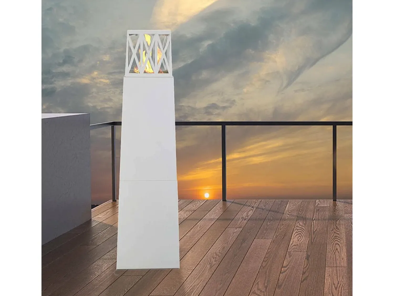 Online Dmora Lareira a bioetanol Loihi, Lareira ecológica, Lareira sem fumo, Aquecedor a etanol, Fabricado em Itália, 40x40 h145 cm, Branco