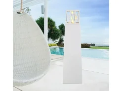 Online Dmora Lareira a bioetanol Loihi, Lareira ecológica, Lareira sem fumo, Aquecedor a etanol, Fabricado em Itália, 40x40 h145 cm, Branco