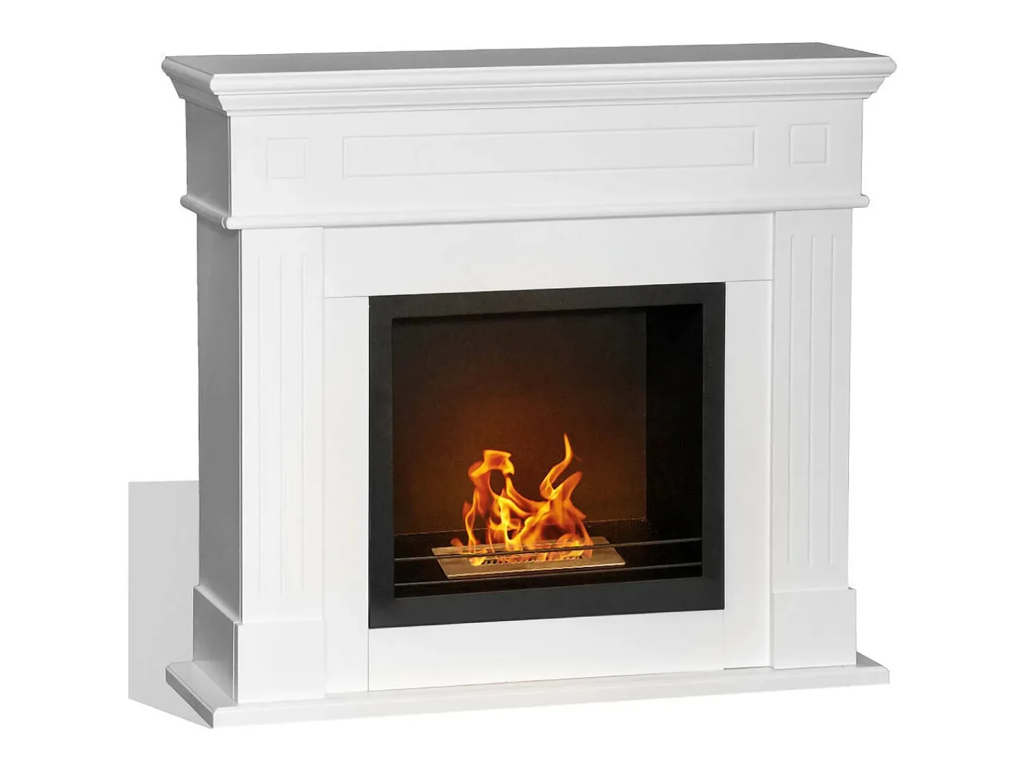 Lareira*Dmora Lareira a bioetanol Poas, Lareira ecológica, Lareira sem fumo, Aquecedor a etanol, Fabricado em Itália, 110x37 h102 cm, Branco