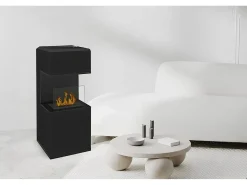 Lareira*Dmora Lareira a bioetanol Sinabung, Lareira ecológica, Lareira sem fumo, Aquecedor a etanol, Fabricado em Itália, 38x38 h100 cm, Preto