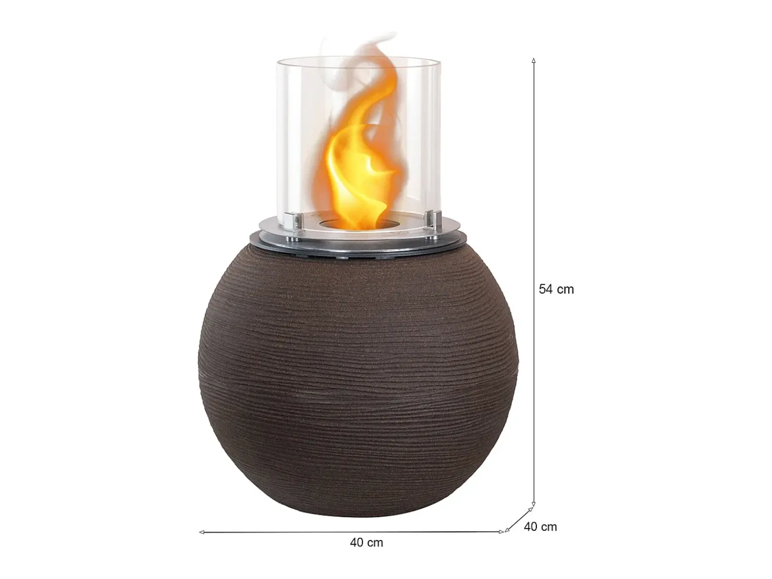 Best Dmora Lareira a bioetanol Stromboli, Lareira ecológica, Lareira sem fumo, Aquecedor a etanol, Fabricado em Itália, 40x40 h54 cm, Castanho