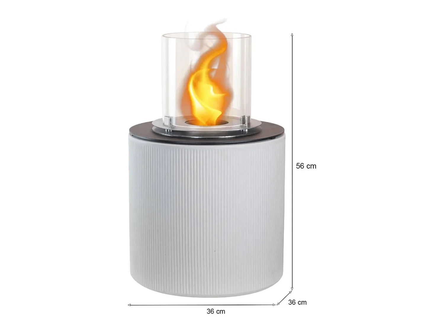 Discount Dmora Lareira a bioetanol Vesúvio, Lareira ecológica, Lareira sem fumo, Aquecedor a etanol, Fabricado em Itália, 36x36 h56 cm, Branco