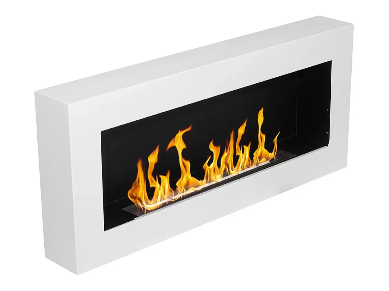 Lareira| Lareira bioetanol de parede bio lareira Siena branca C 90 x P 12 x A40 Branco