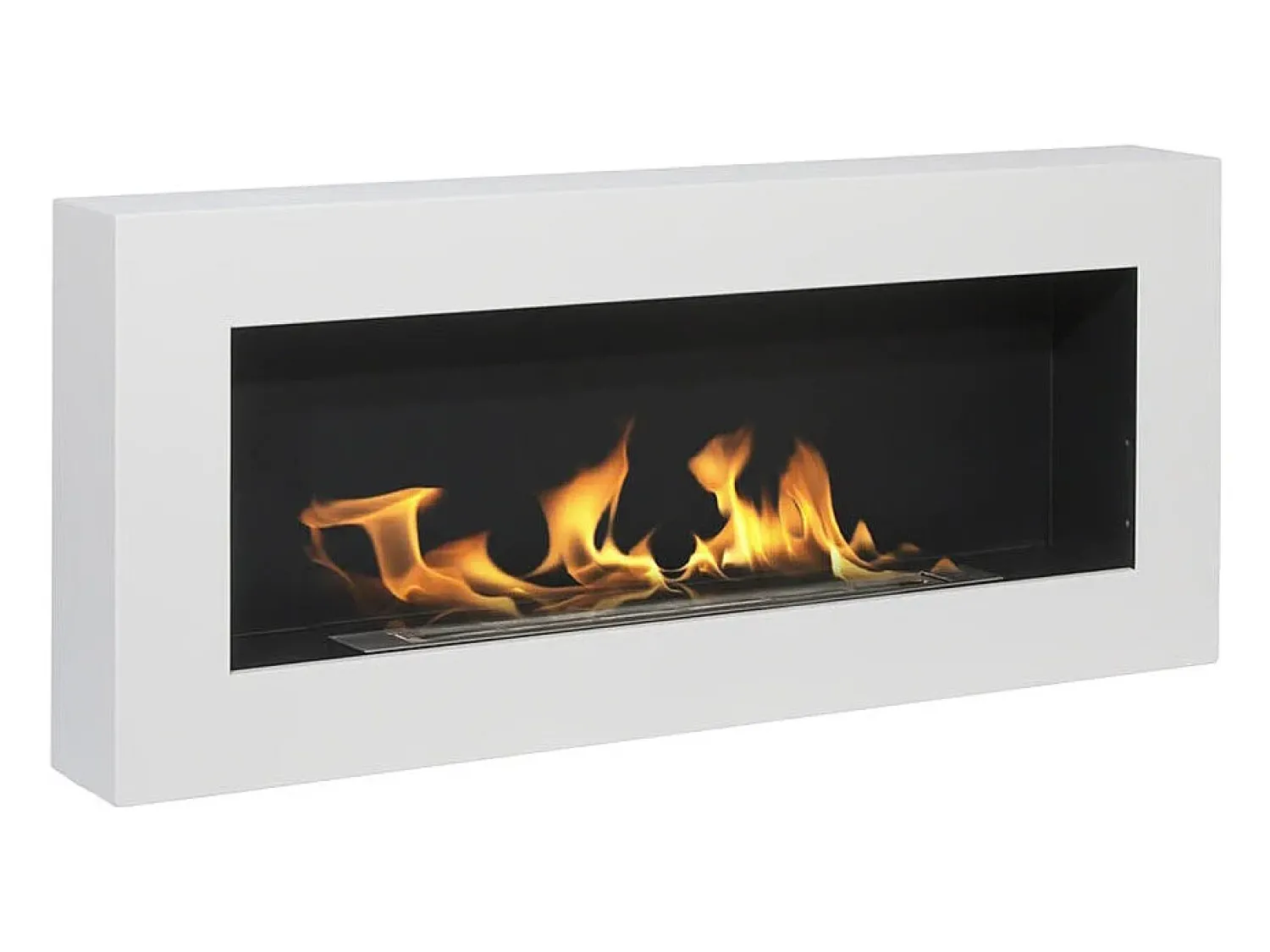 Lareira| Lareira bioetanol de parede bio lareira Siena branca C 90 x P 12 x A40 Branco