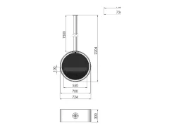 Lareira* Lareira bioetanol de teto suspenso Incyclorcle Slim - Biolareira de design redondo d.70cm Preto