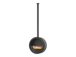 Lareira* Lareira bioetanol de teto suspenso Incyclorcle Slim - Biolareira de design redondo d.70cm Preto